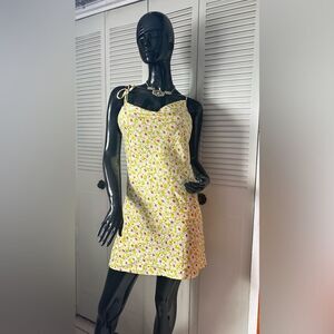 Altar'd state Floral Mini Dress with Yellow and Pink Flowers size L